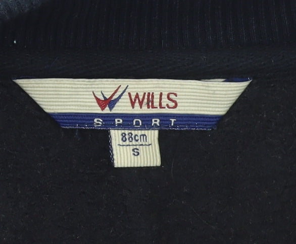 Womens UK Size S Wills Sport Black Vest Sweatshirt