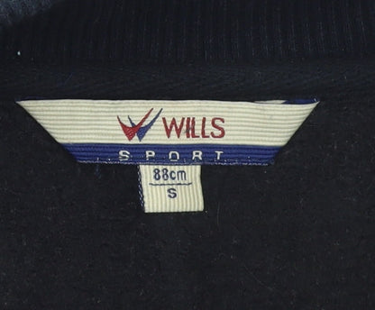 Womens UK Size S Wills Sport Black Vest Sweatshirt