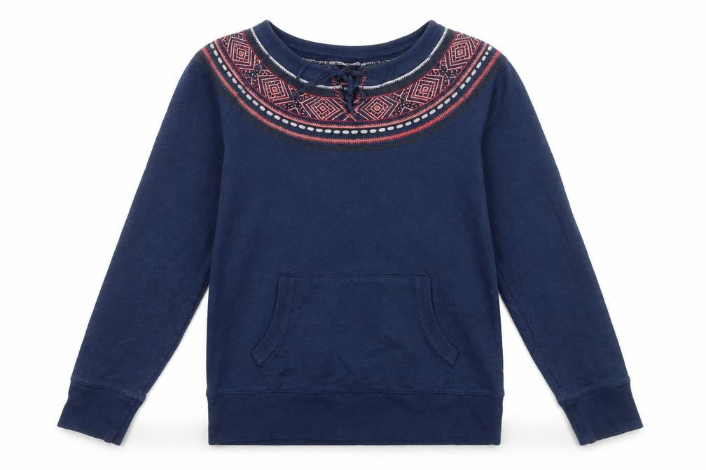 Womens UK Size M Lucky Brand Blue Pullover Sweatshirt