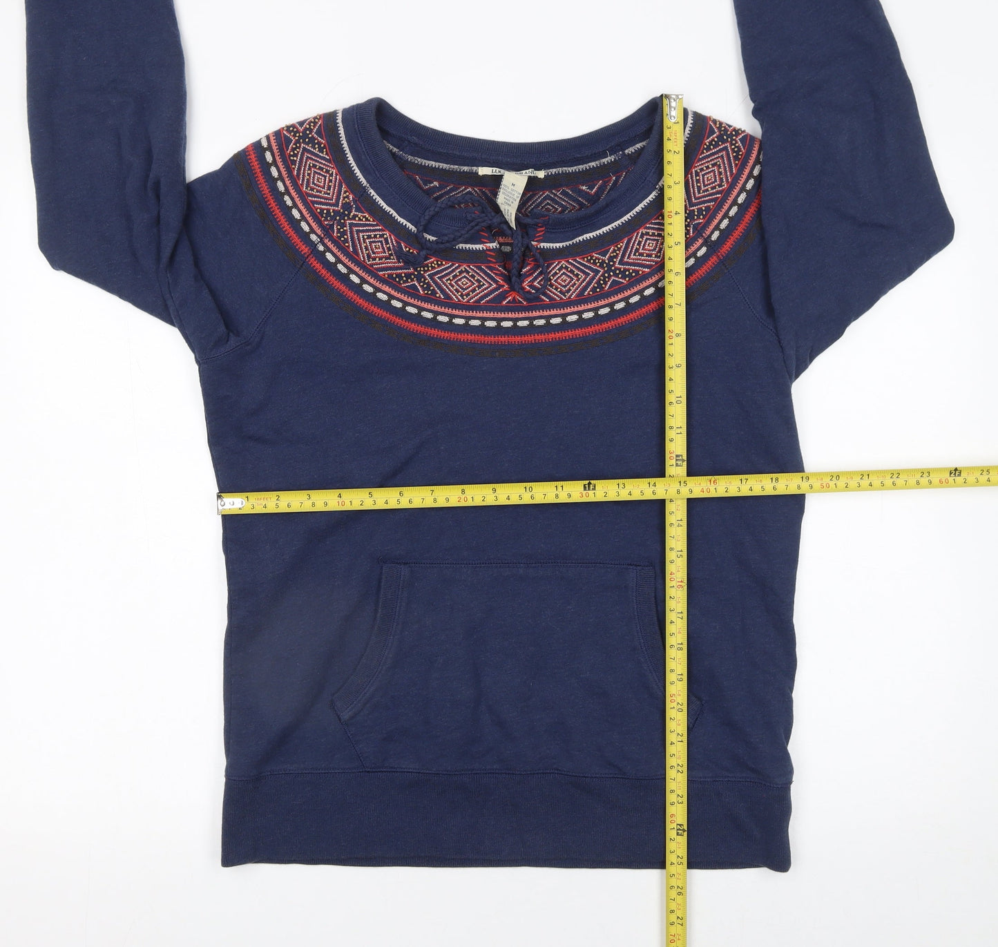 Womens UK Size M Lucky Brand Blue Pullover Sweatshirt