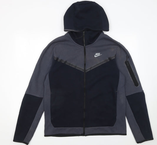 Mens UK Size M Nike Blue Full Zip Hoodie