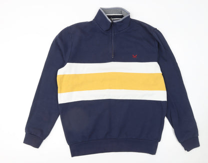 Mens UK Size L Crew Clothing Company Blue 1/4 Zip Sweatshirt