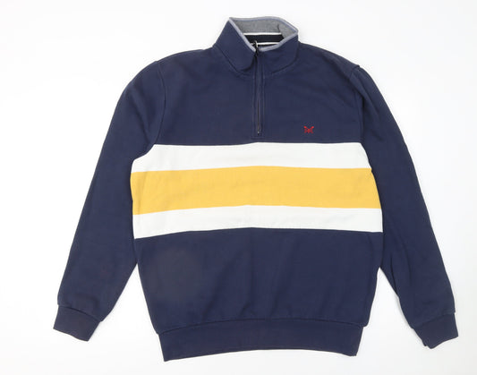 Mens UK Size L Crew Clothing Company Blue 1/4 Zip Sweatshirt