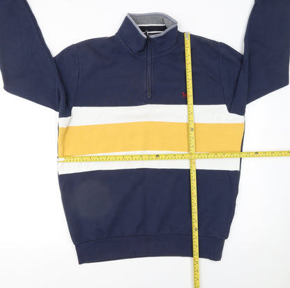 Mens UK Size L Crew Clothing Company Blue 1/4 Zip Sweatshirt