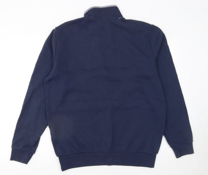 Mens UK Size L Crew Clothing Company Blue 1/4 Zip Sweatshirt