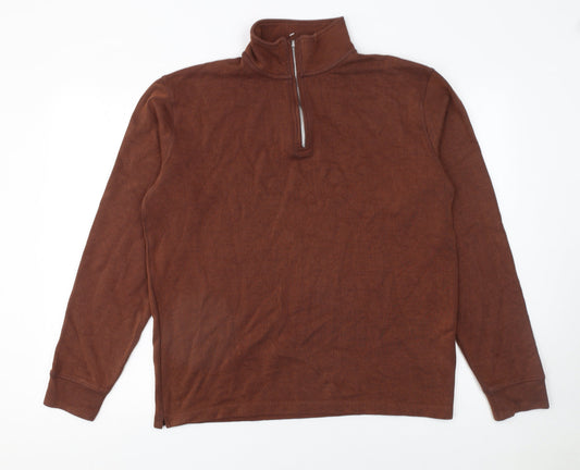 Mens UK Size M Marks and Spencer Brown Pullover Sweatshirt