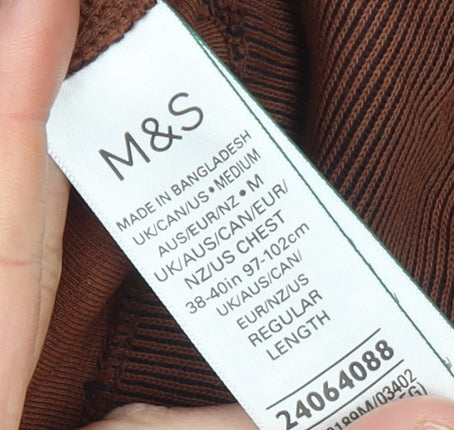 Mens UK Size M Marks and Spencer Brown Pullover Sweatshirt