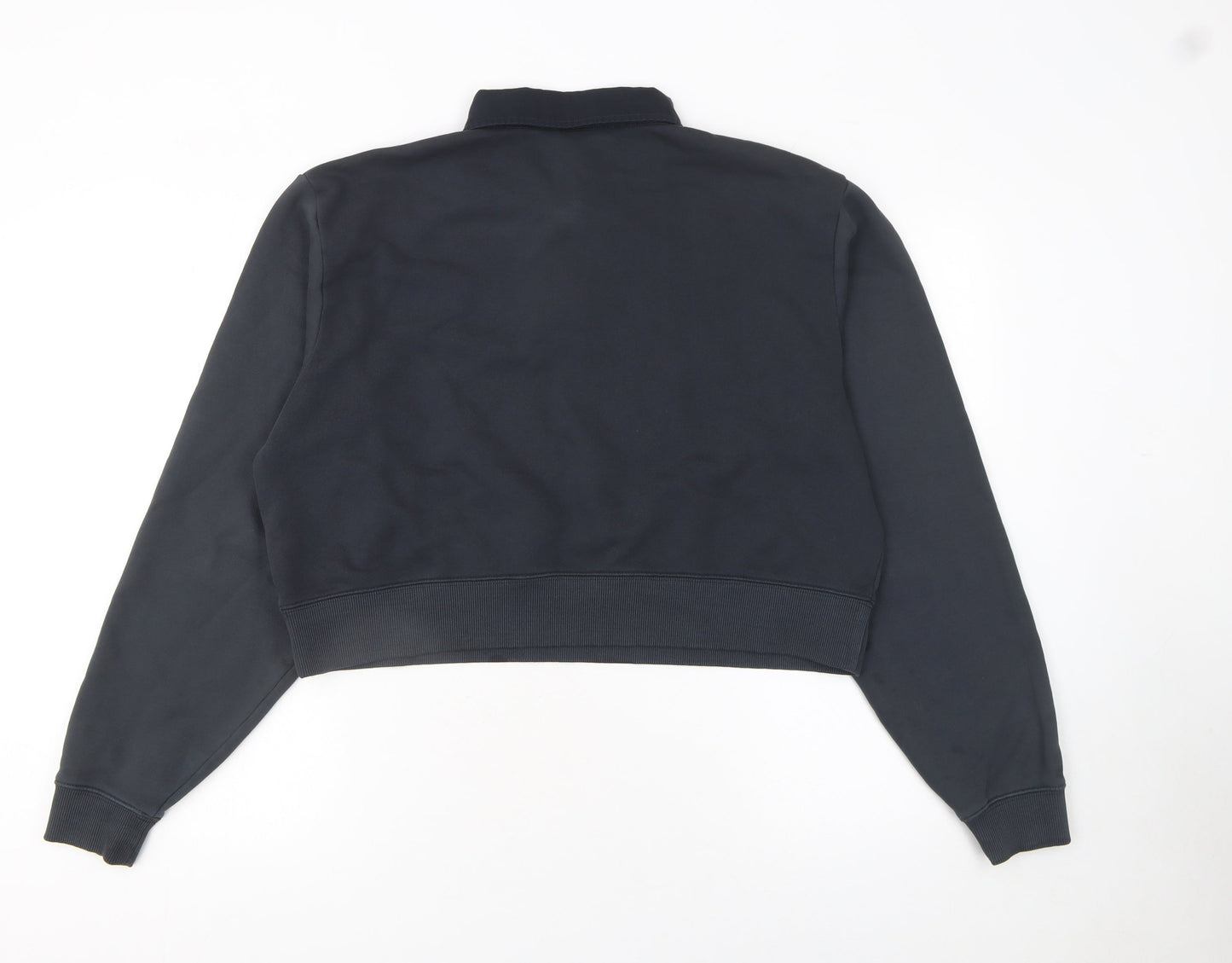 Womens UK Size 10 Superdry Black Henley Sweatshirt