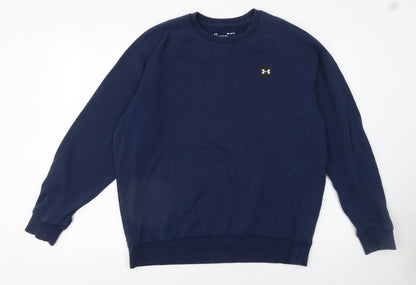 Mens UK Size M Under armour Blue Pullover Sweatshirt