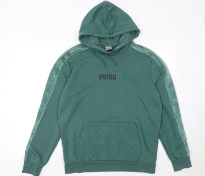 Mens UK Size M PUMA Green Pullover Hoodie