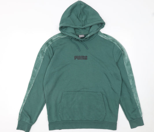 Mens UK Size M PUMA Green Pullover Hoodie