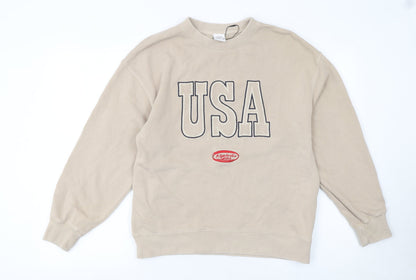 ZARA Girls Beige USA Graphic Pullover Sweatshirt 13-14 Years