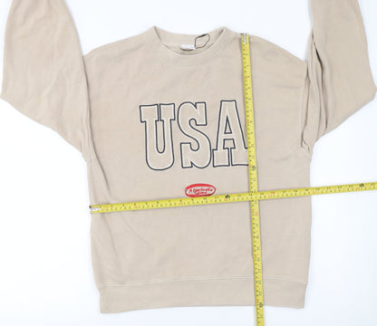 ZARA Girls Beige USA Graphic Pullover Sweatshirt 13-14 Years
