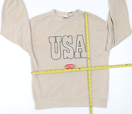 ZARA Girls Beige USA Graphic Pullover Sweatshirt 13-14 Years