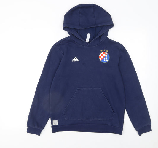 Boys UK Size 11-12 Years adidas Blue Pullover Hoodie