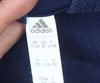 Boys UK Size 11-12 Years adidas Blue Pullover Hoodie