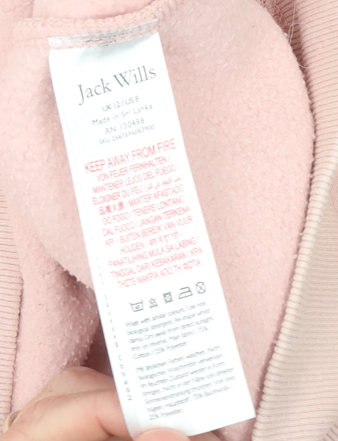 Womens UK Size 12 Jack Wills Pink Pullover Sweatshirt