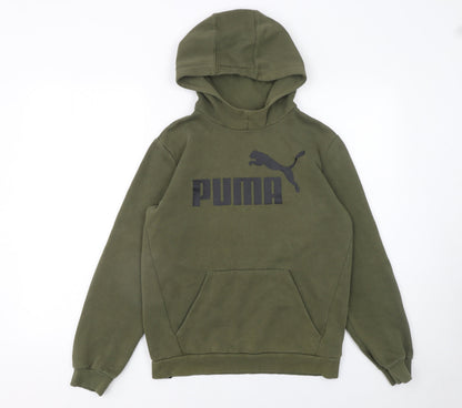 Boys UK Size 14-15 Years PUMA Green Pullover Hoodie