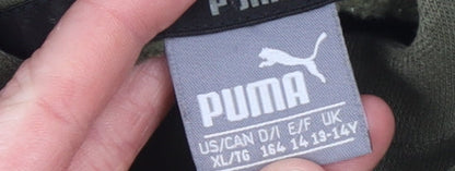 Boys UK Size 14-15 Years PUMA Green Pullover Hoodie