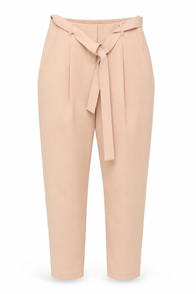 Womens UK Size 8 New Look Regular Fit Paperbag Beige Trousers