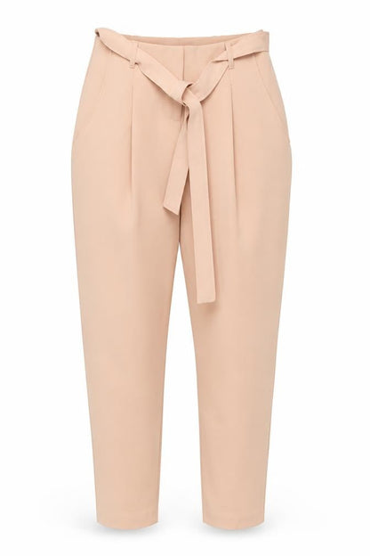 Womens UK Size 8 New Look Regular Fit Paperbag Beige Trousers