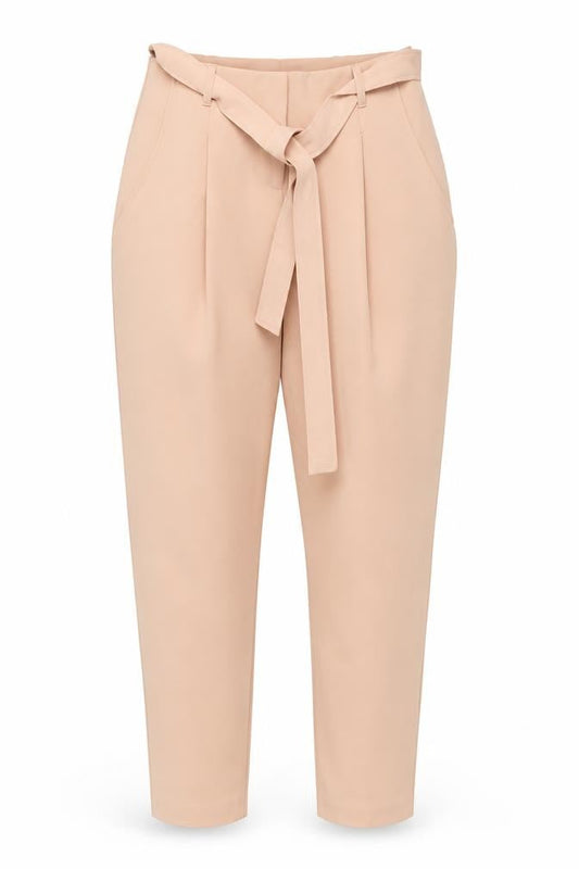 Womens UK Size 8 New Look Regular Fit Paperbag Beige Trousers