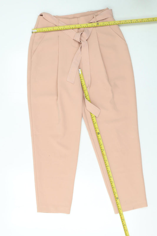 Womens UK Size 8 New Look Regular Fit Paperbag Beige Trousers