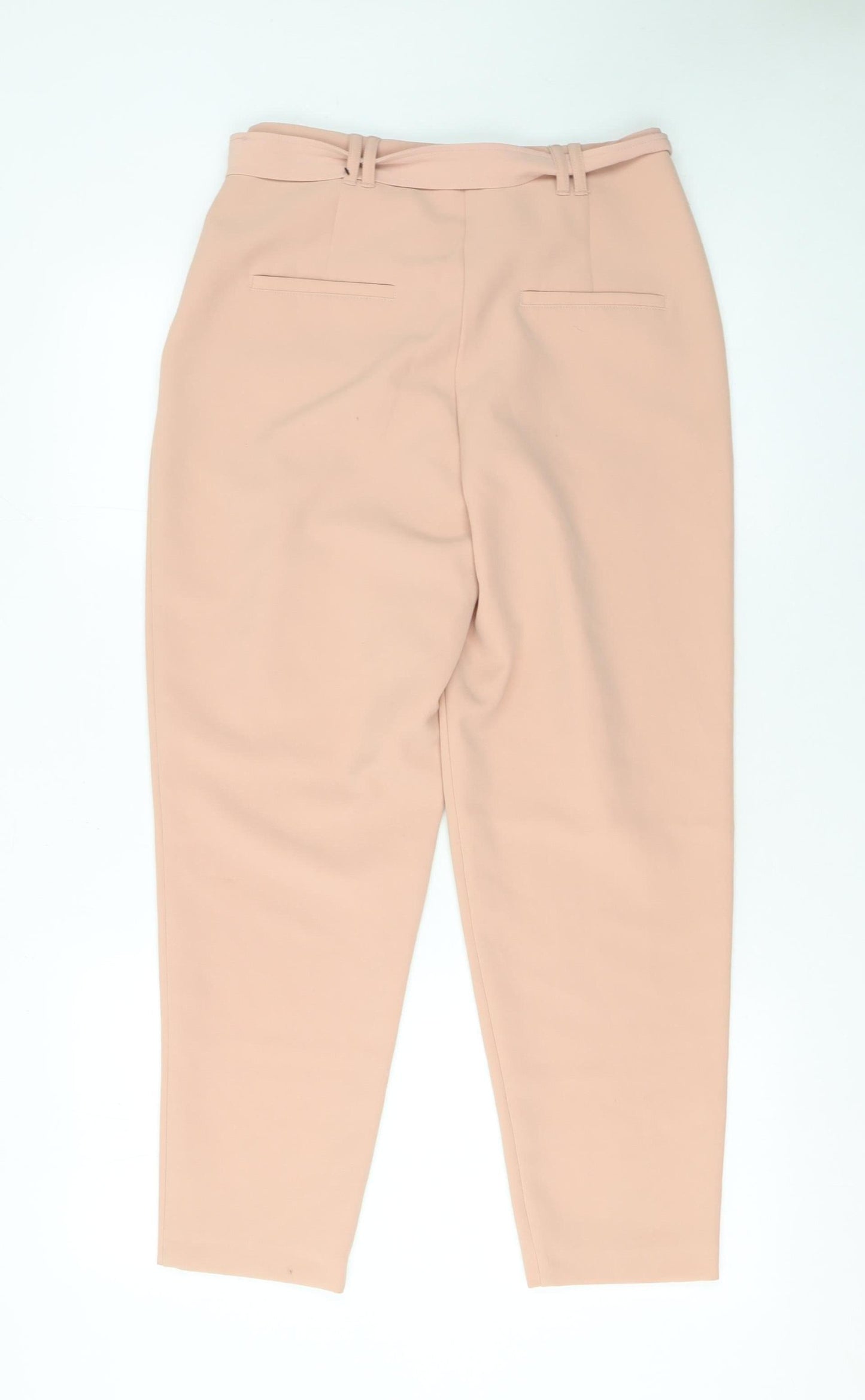 Womens UK Size 8 New Look Regular Fit Paperbag Beige Trousers