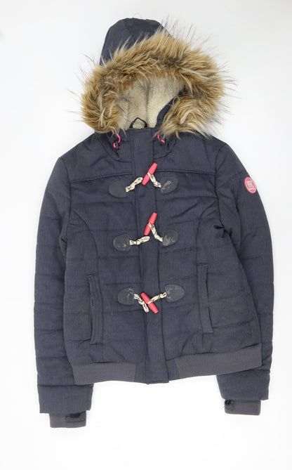 Womens UK Size L Superdry Blue Puffer Jacket