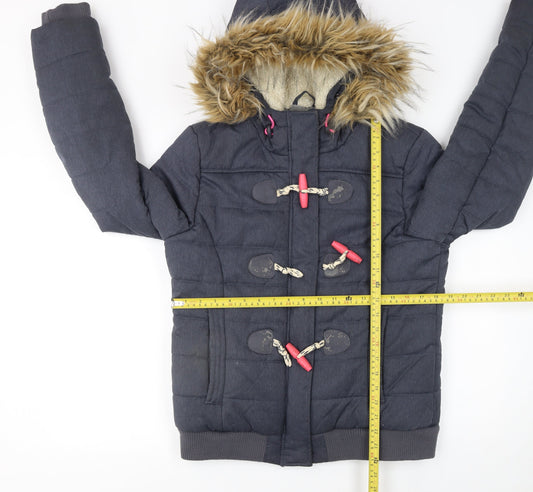 Womens UK Size L Superdry Blue Puffer Jacket