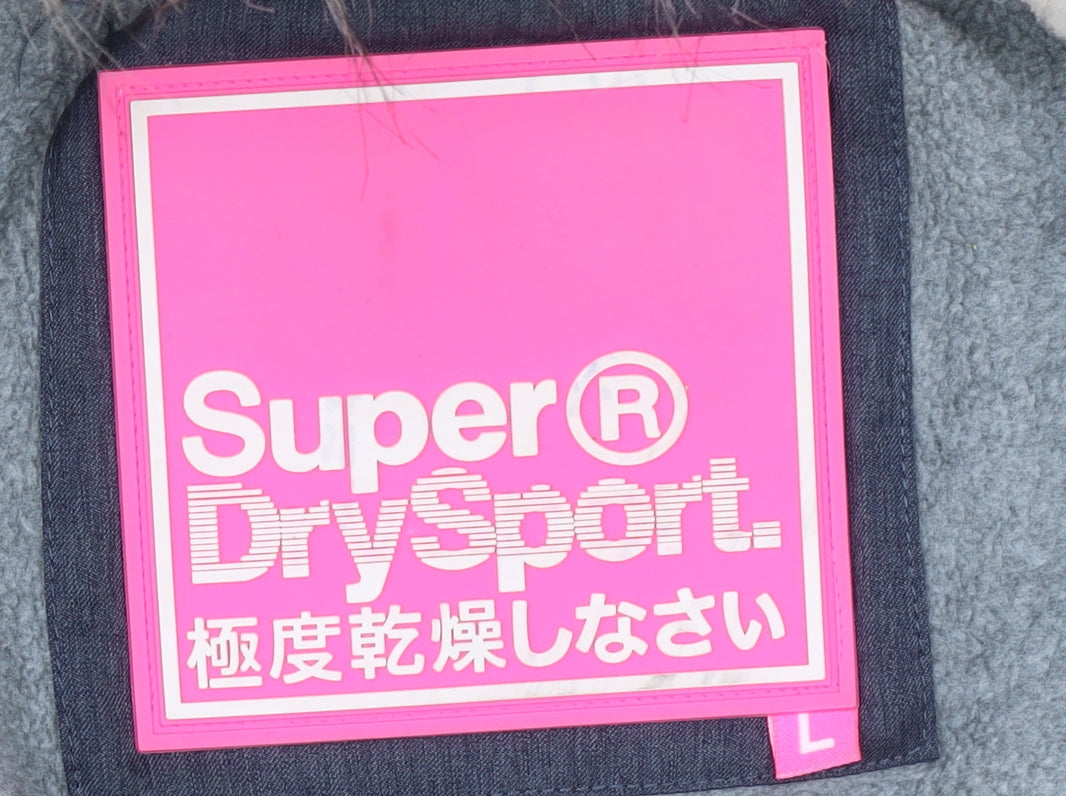 Womens UK Size L Superdry Blue Puffer Jacket