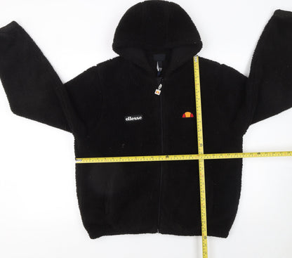 Ellesse Boys Black Fleece Hooded Full Zip Winter Jacket 13-14 Years