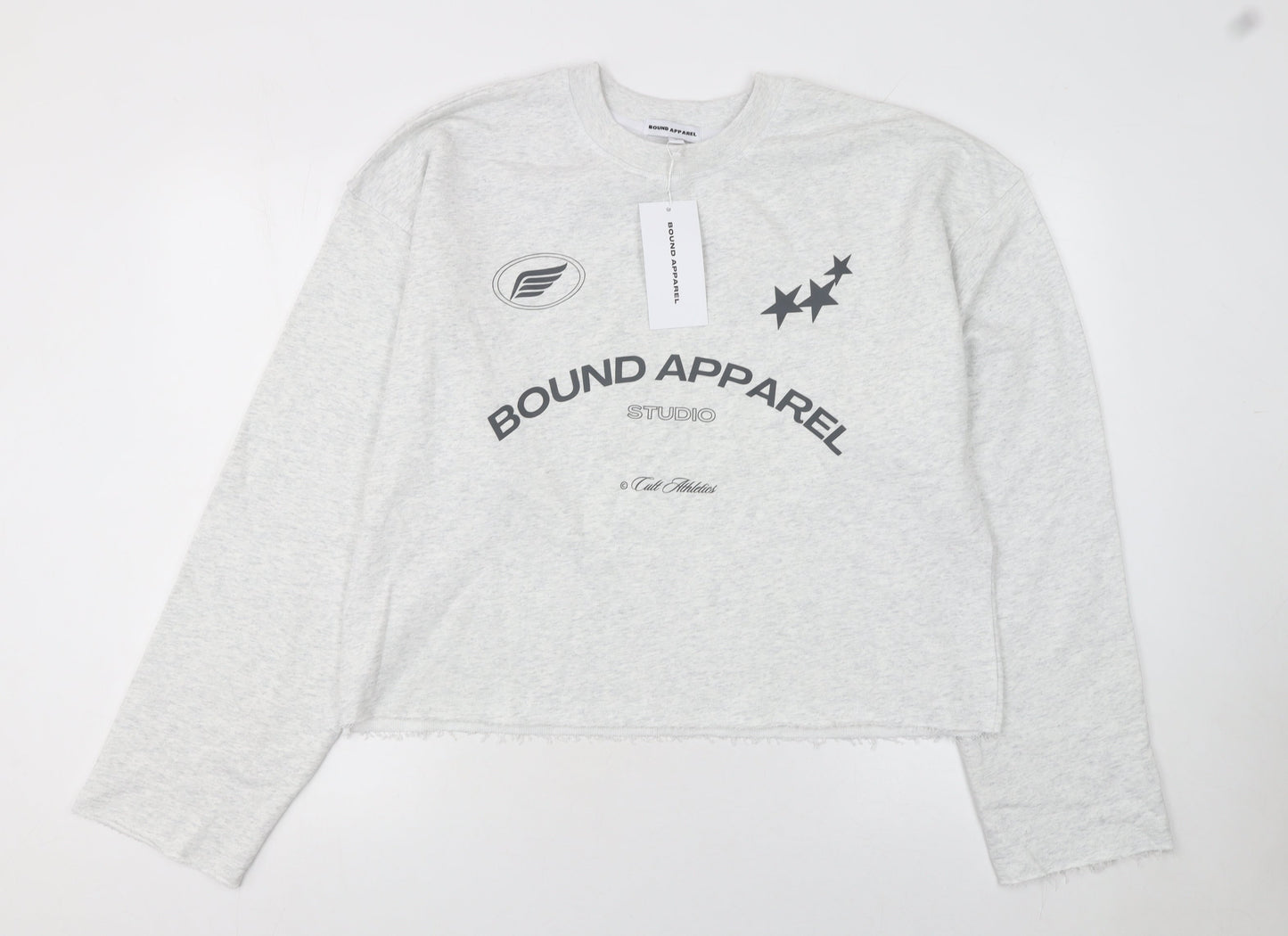 Bound Apparel Women's Grey Small Crew Neck Pullover Sweatshirt