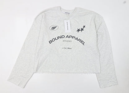 Bound Apparel Women's Grey Small Crew Neck Pullover Sweatshirt