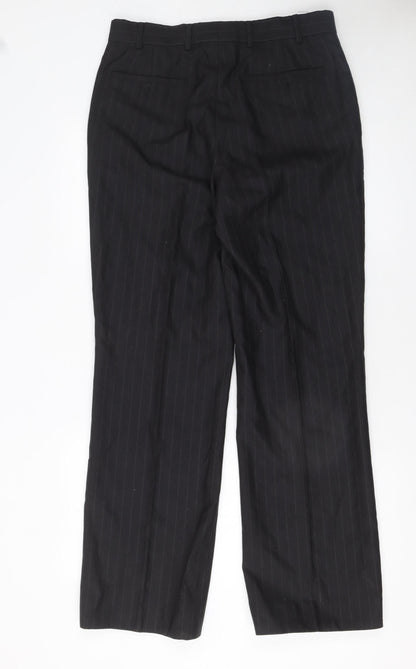 Mens UK Size 38 Remus Uomo Regular Fit Dress Pants Black Trousers