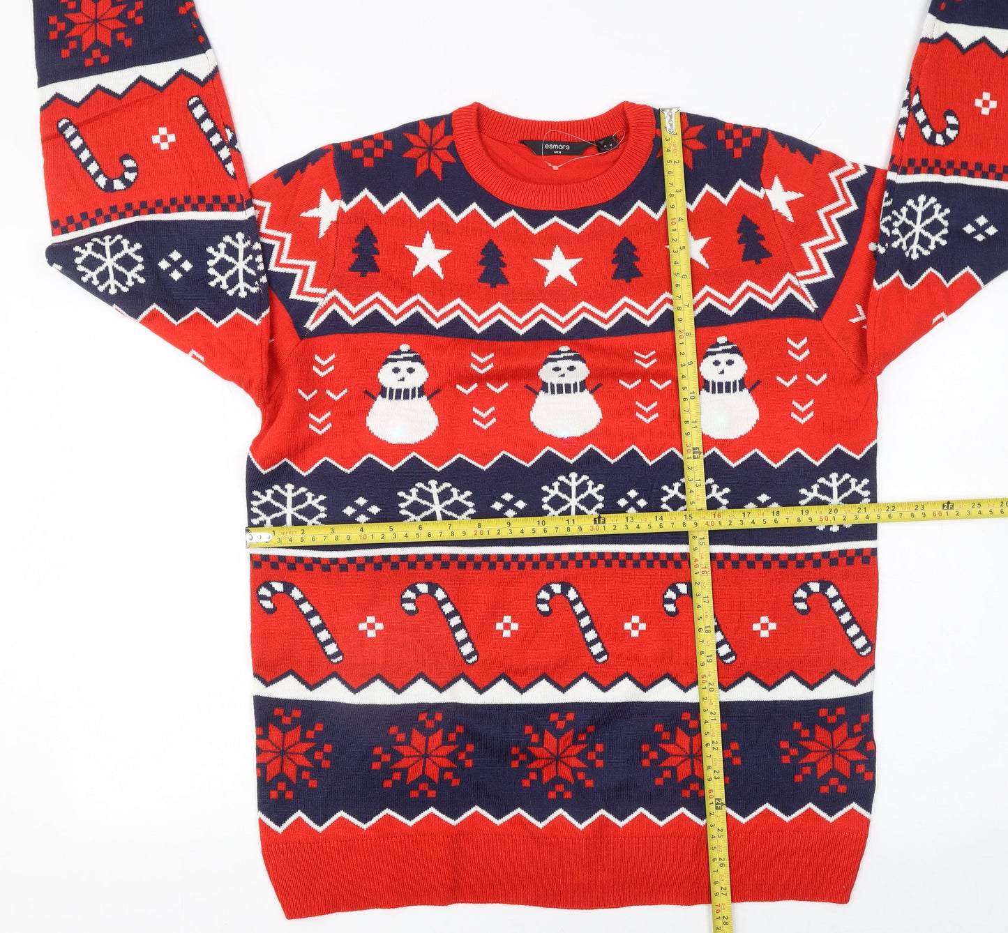 Mens UK Size M ESMARA Red Pullover Jumper