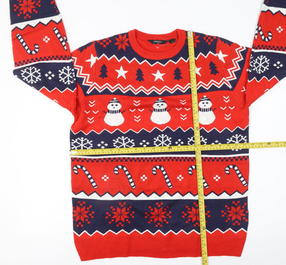 Mens UK Size M ESMARA Red Pullover Jumper