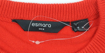 Mens UK Size M ESMARA Red Pullover Jumper