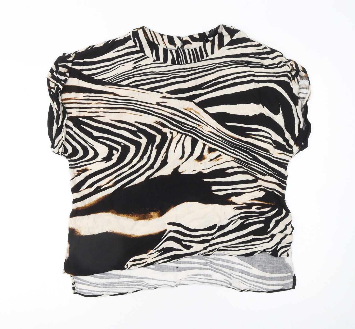 River Island Women's Multicoloured Zebra Print Viscose Blouse Size 8