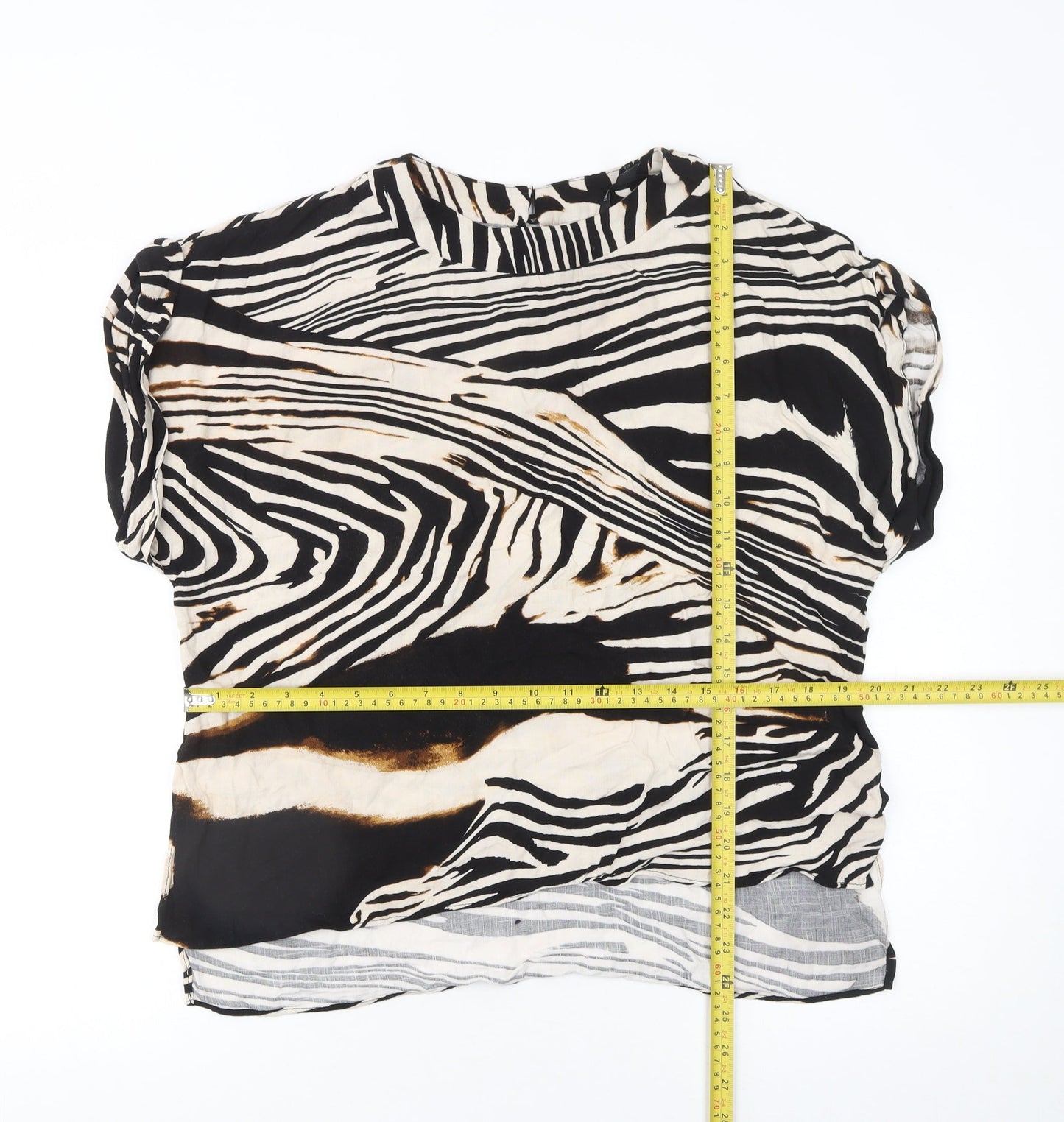 River Island Women's Multicoloured Zebra Print Viscose Blouse Size 8