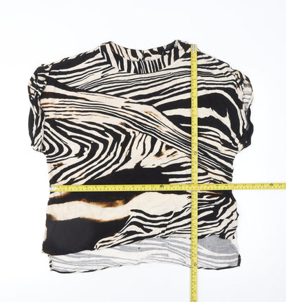 River Island Women's Multicoloured Zebra Print Viscose Blouse Size 8