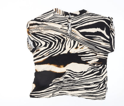 River Island Women's Multicoloured Zebra Print Viscose Blouse Size 8