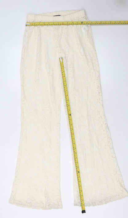 Womens UK Size 8 PRETTYLITTLETHING Regular Fit Casual Party/Cocktail Ivory Trous