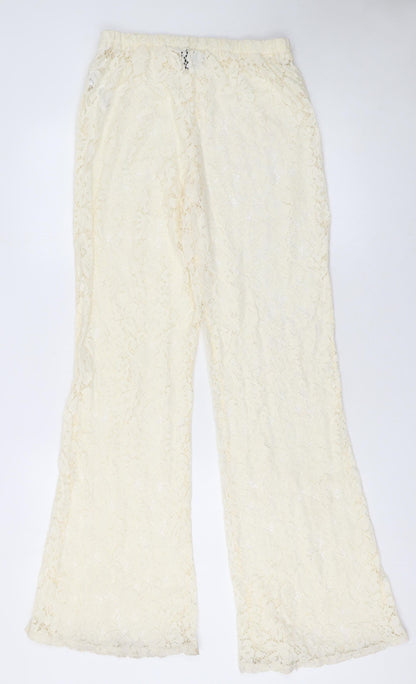 Womens UK Size 8 PRETTYLITTLETHING Regular Fit Casual Party/Cocktail Ivory Trous