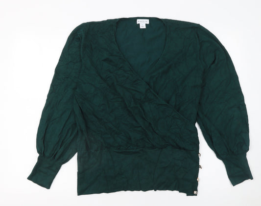 Womens UK Size XL Wallis Green Wrap Jumper