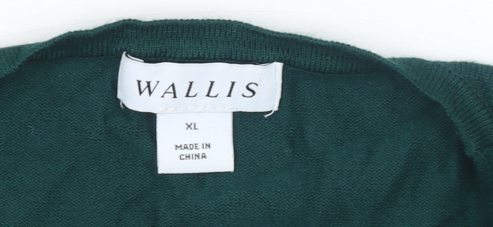 Womens UK Size XL Wallis Green Wrap Jumper