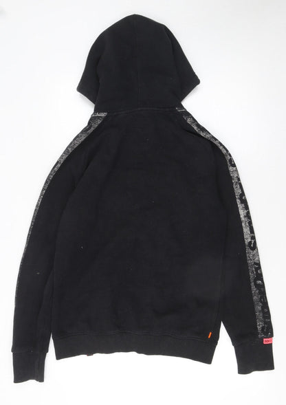 Womens UK Size XL Superdry Black Full Zip Hoodie