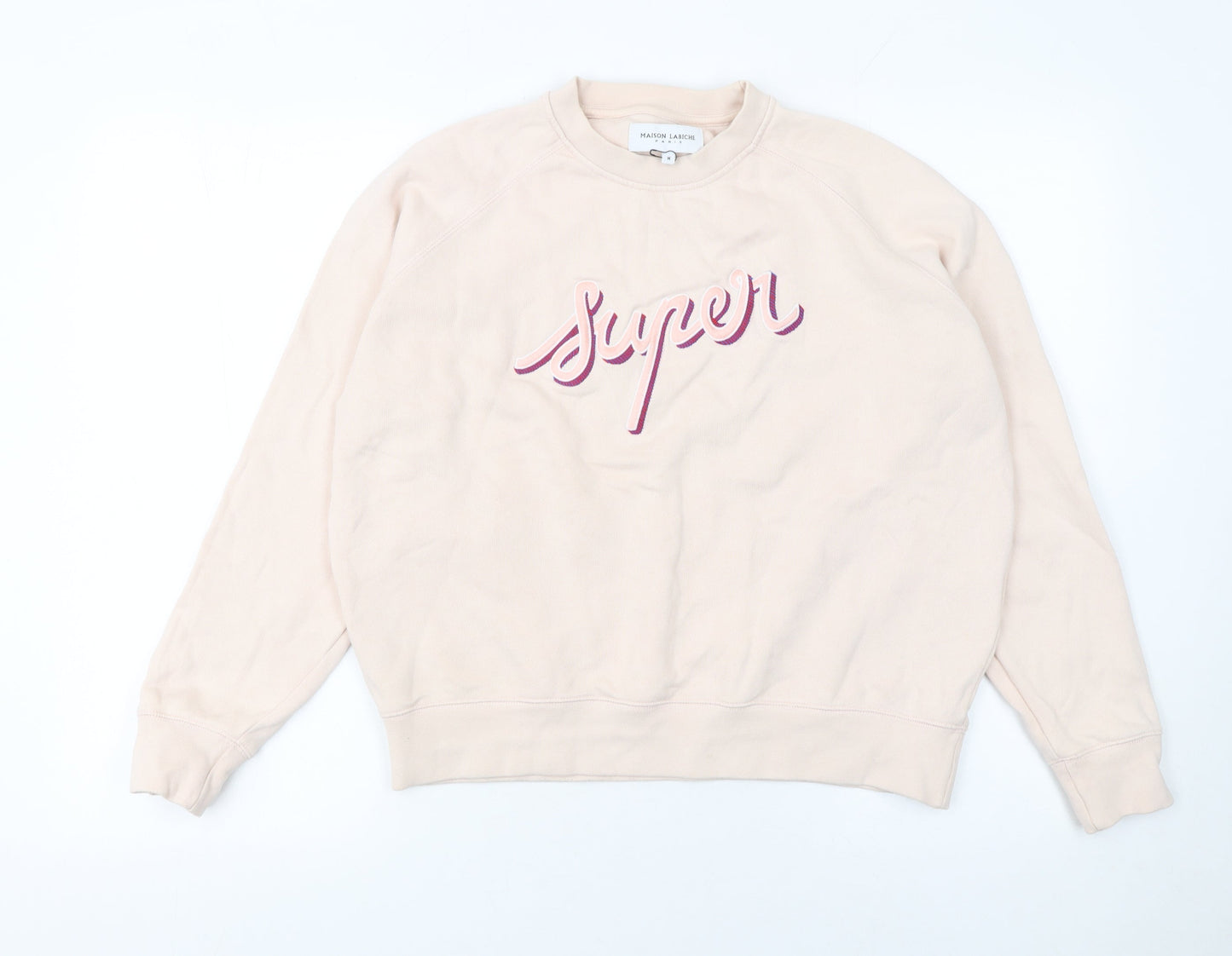 Womens UK Size M Maison Labiche Beige Pullover Sweatshirt