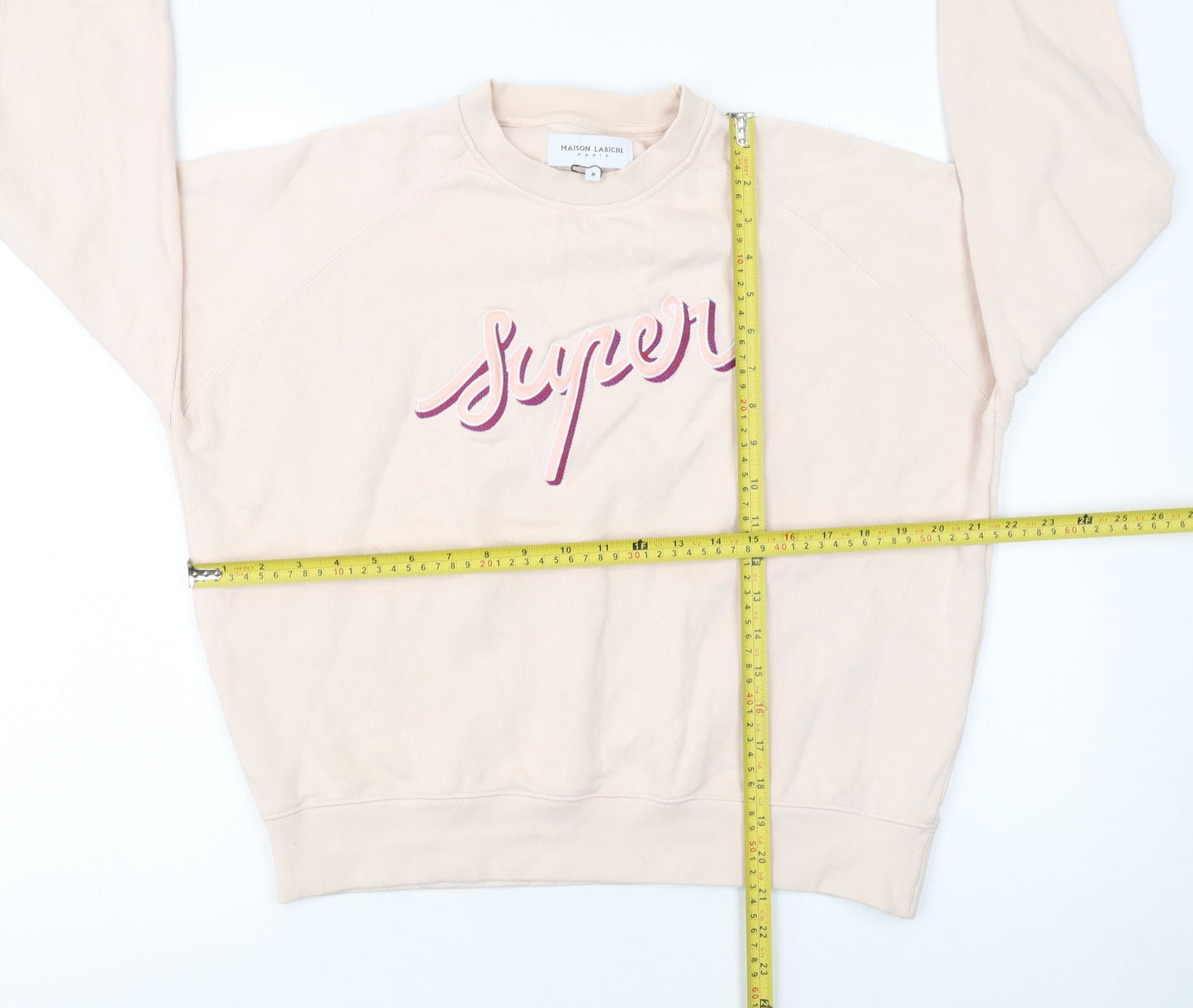 Womens UK Size M Maison Labiche Beige Pullover Sweatshirt