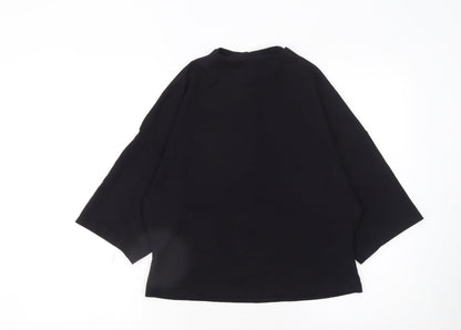 Womens UK Size 8 Mango Black Basic Blouse